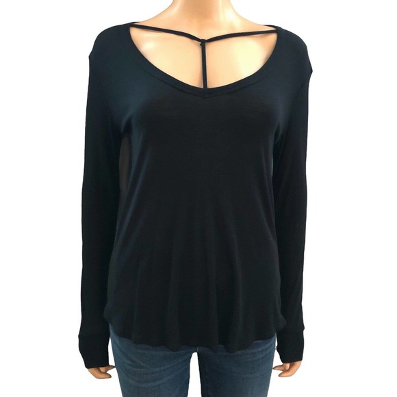LNA Tops - LNA Strappy Tshirt Long Sleeve Scoop Neck Lightweight